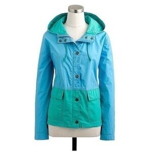 J. Crew • Blue Green Poplin Sail Jacket